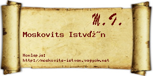 Moskovits István névjegykártya