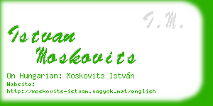 istvan moskovits business card